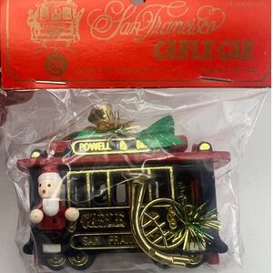 San Francisco Cable Car Powell and Hyde Ornament New In Package Vtg